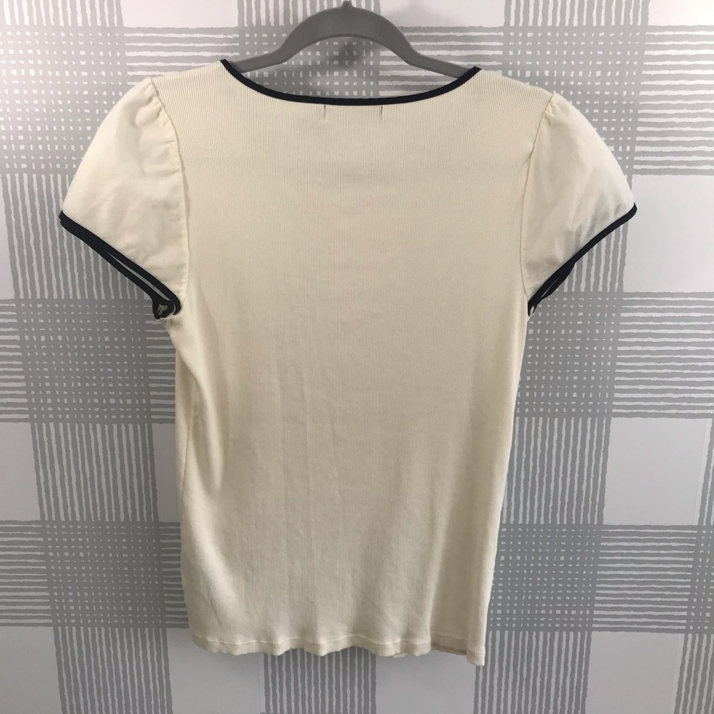 Lauren Ralph Lauren Rib Knit Cap Sleeve Tee - Picture 2 of 4